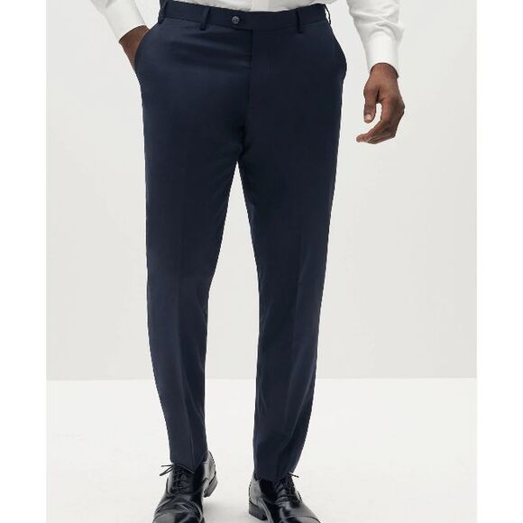 NWT The Suit Shop Navy Blue Dress Slacks Slim Stretch Fit 33 R - Picture 1 of 12